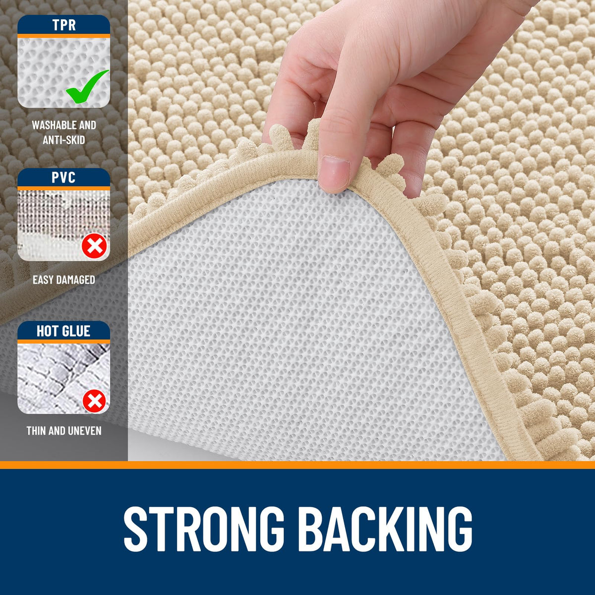 OLANLY Bathroom Rugs 30x20, Extra Soft Absorbent Chenille Bath Rugs