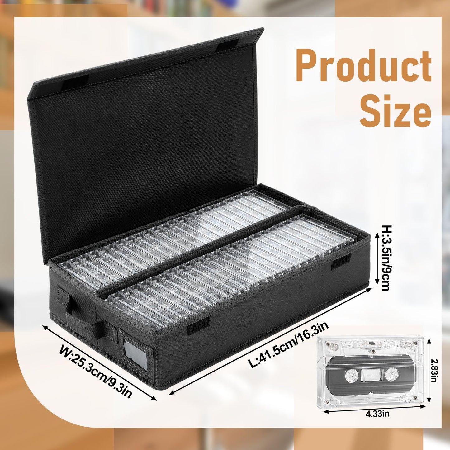 Weysat 6 Packs Stackable Cassette Tape Storage Boxes Practical Holder Dust Proof Racks with Lid 16. 34 x 9. 25 x 3. 54 Inches Holds 288 Cassette Cases Grey