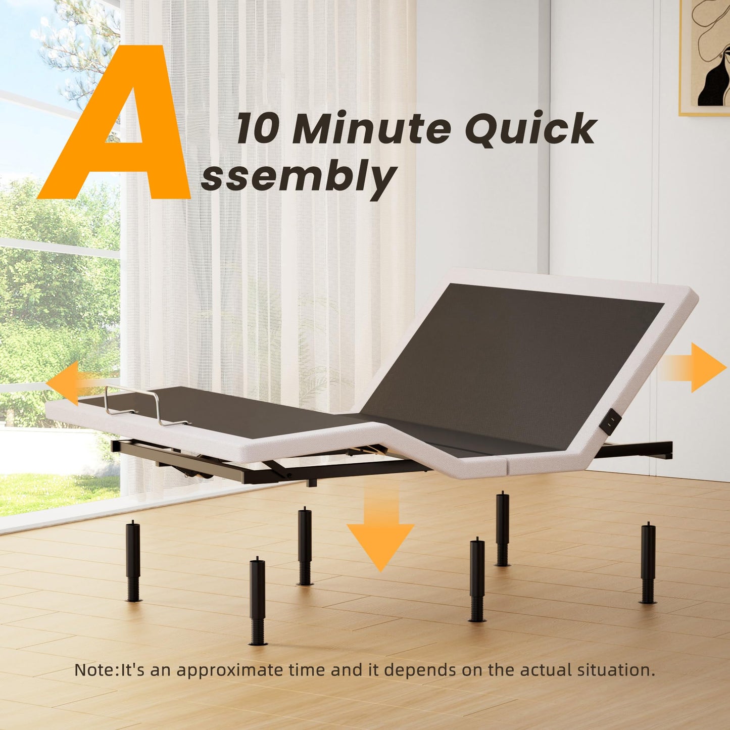 Yireehome Full Adjustable Bed Frame, Wireless Remote, USB Port, Head & Foot Incline, Underbed Lighting, Heavy Duty Electric Platform, Zero Gravity Mode, Quiet Motor, Easy Assembly