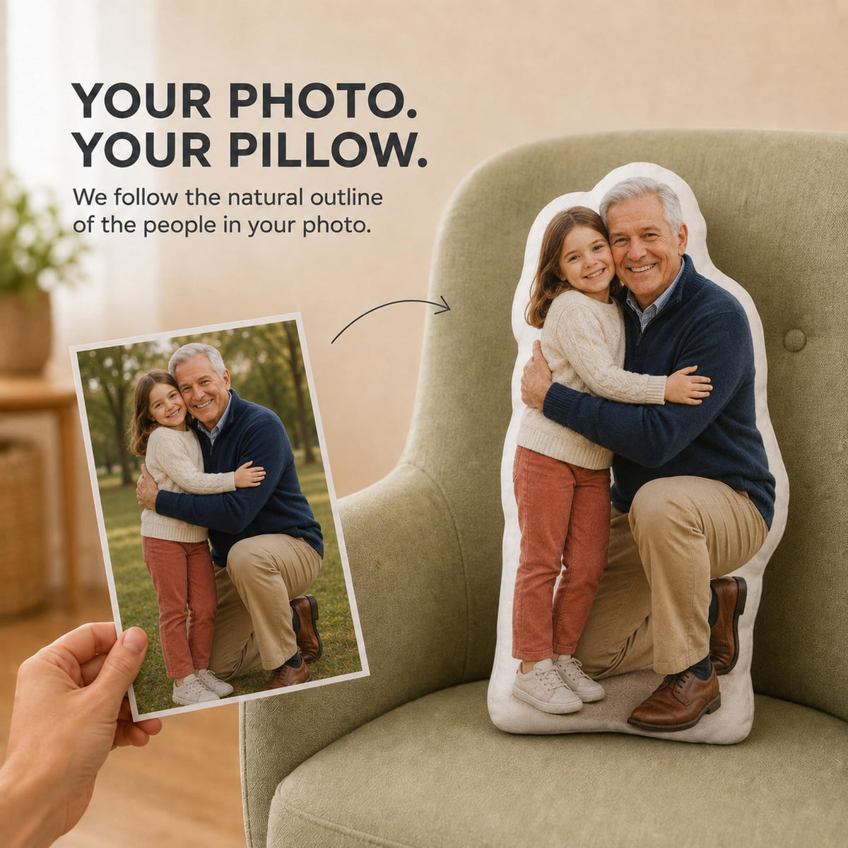 Veyra Hearth Custom Pillow with Picture, Face Pillow for Dog Cat Pet Lovers