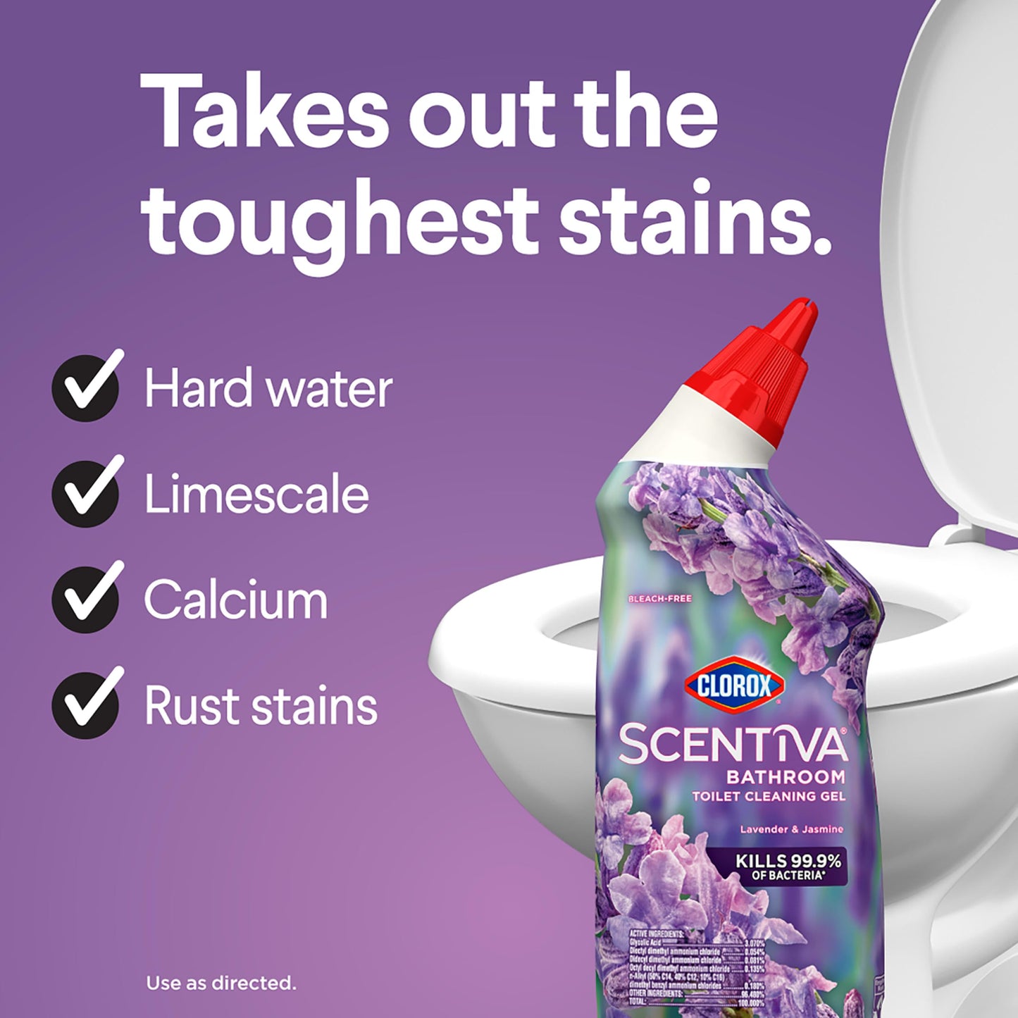Clorox Scentiva Bathroom Toilet Cleaning Gel, Lavender and Jasmine, 24 Fluid Ounces (Pack of 2)
