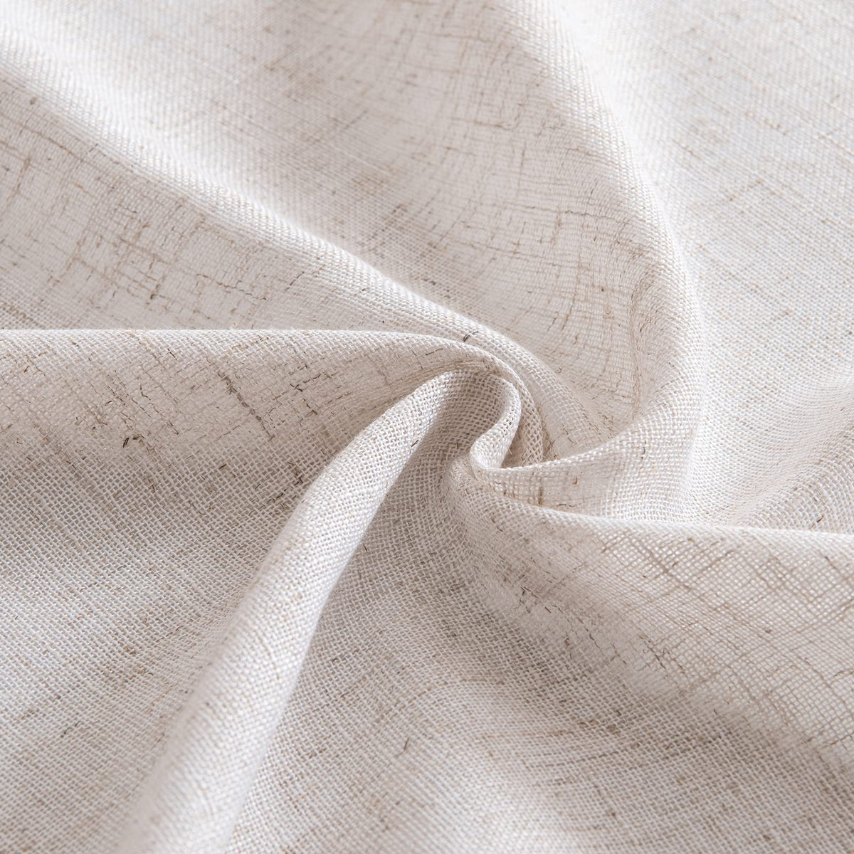 MIULEE Natural White Linen Curtains 52x84 Inch Long for Bedroom Living Room