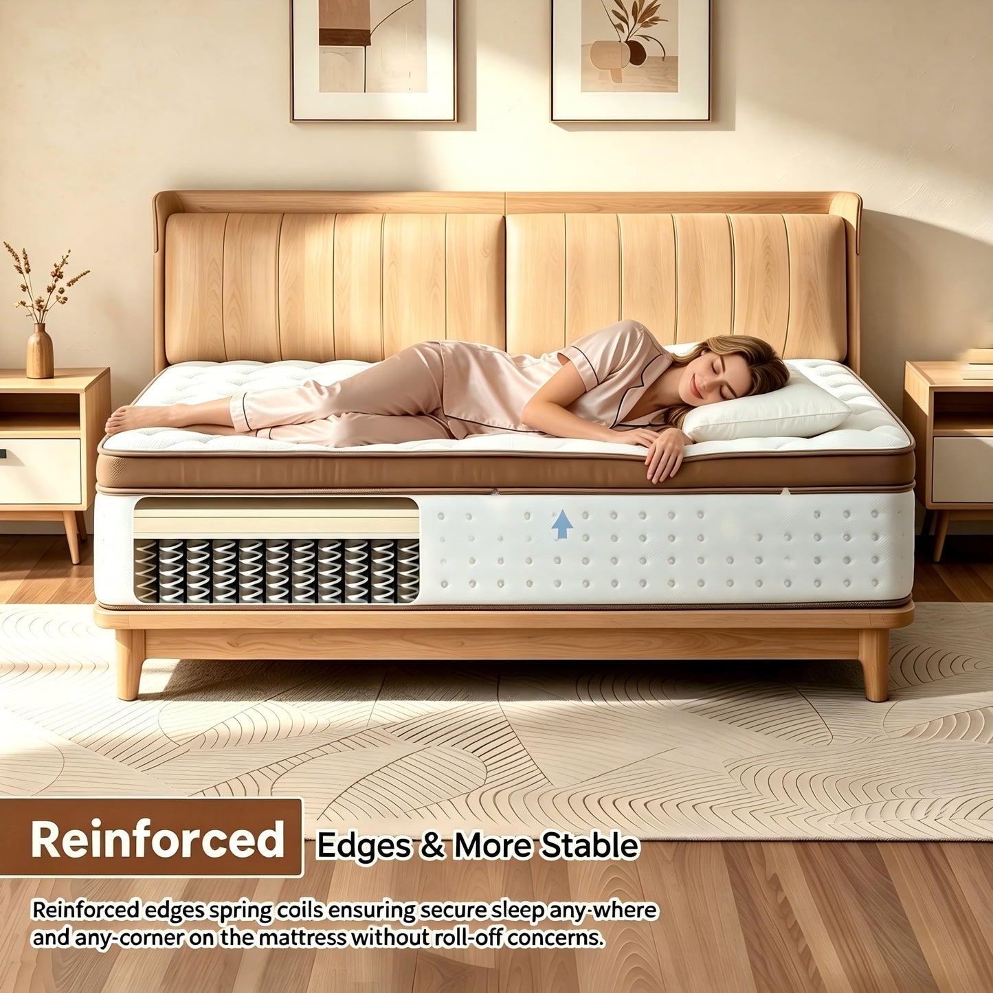 Arcticus Queen Mattress, 12 Inch Queen Size Hybrid Mattress in a Box with Memory Foam and Individually Pocketed Spring, Motion Isolation, Pressure Relief, Medium Firmness, CertiPUR-US Certified