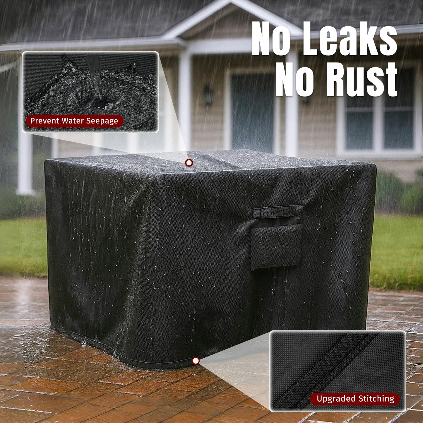 SHINESTAR Fire Pit Cover Square for 28"-32", 600D Heavy Duty