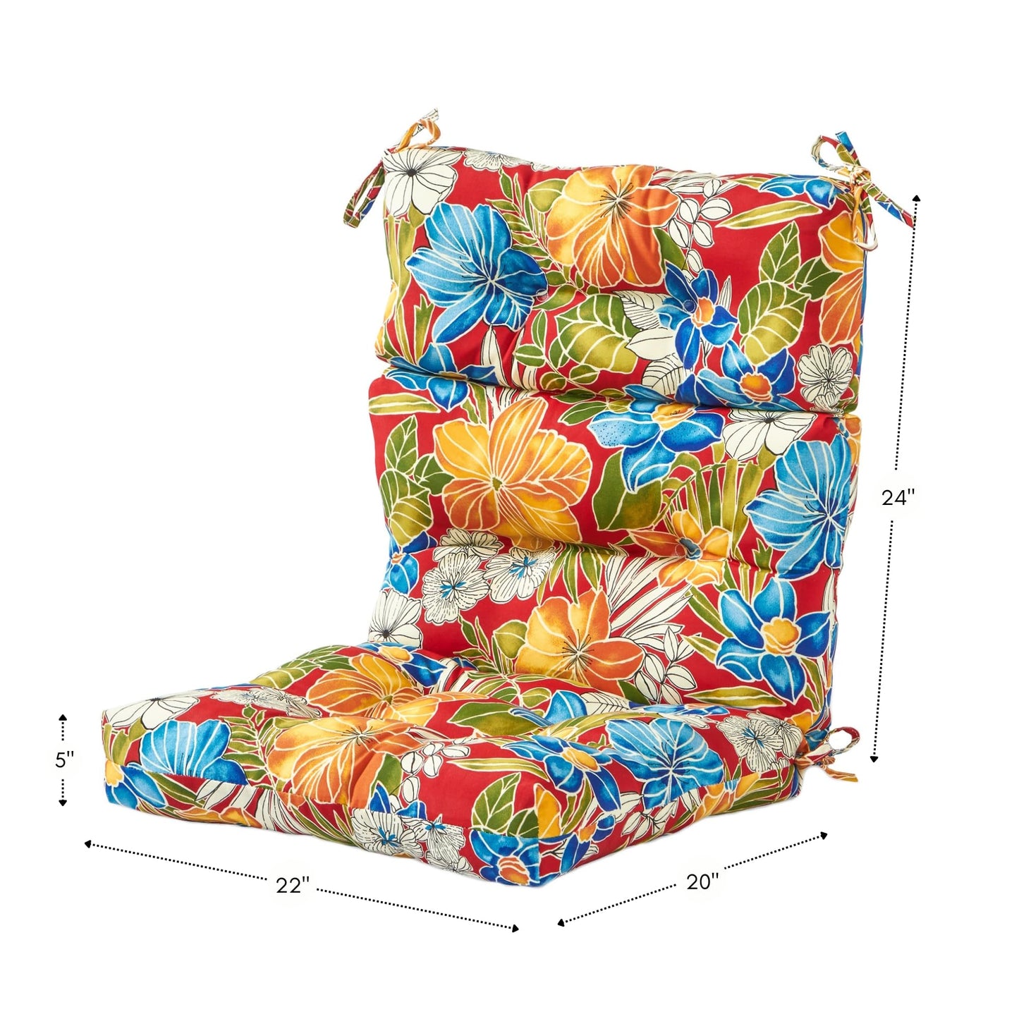Greendale Home Fashions Outdoor 44x22-inch High Back Chair Cushions (Set of 2), Aloha Crimson