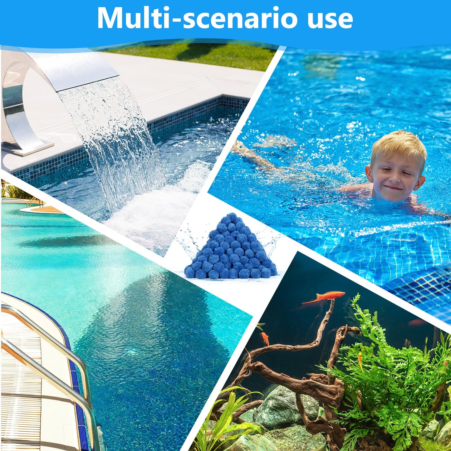 VICAMB 4.7 lbs Pool Filter Ball for Sand Filter,Reusable Swimming Pool Fiber Media Balls,Replace Pool Filter Sand for Aquarium Tank,Pools Sand Filters Systems