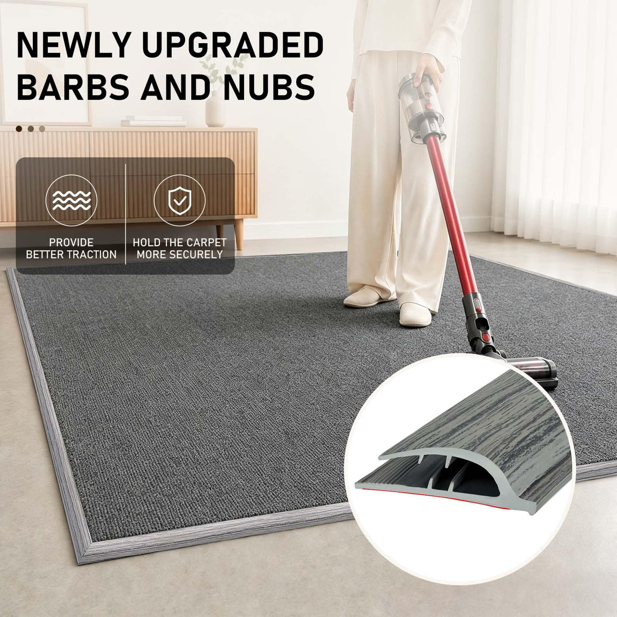 Flexible Carpet Edge Trim, Self-Adhesive Binding Rug Edge Protector 20Ft