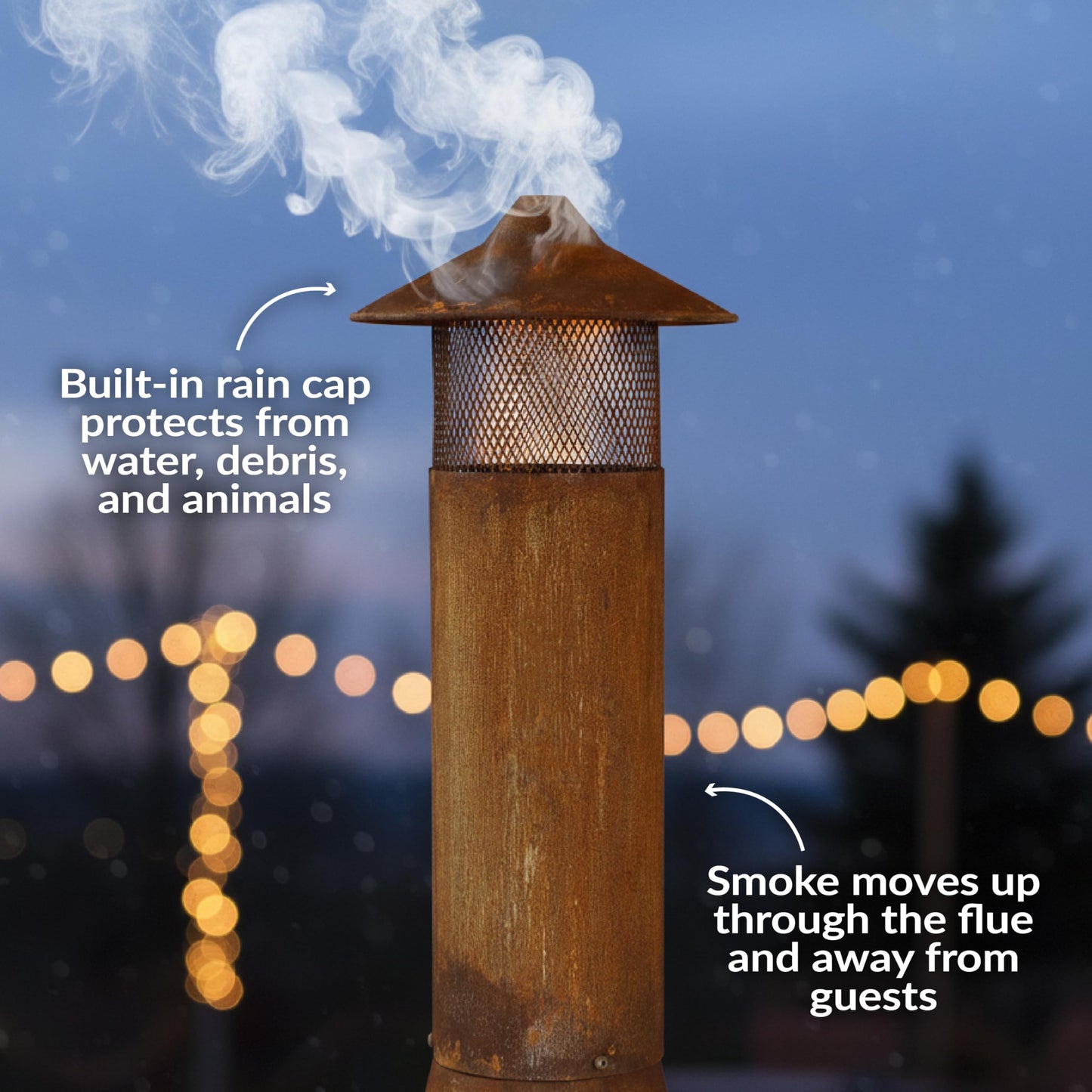 Sunnydaze 70" Metal Chiminea Outdoor Fireplace - Wood Burning Outdoor Chimney Fireplace for Backyard - Large Steel Patio Fire Pit - Rustic