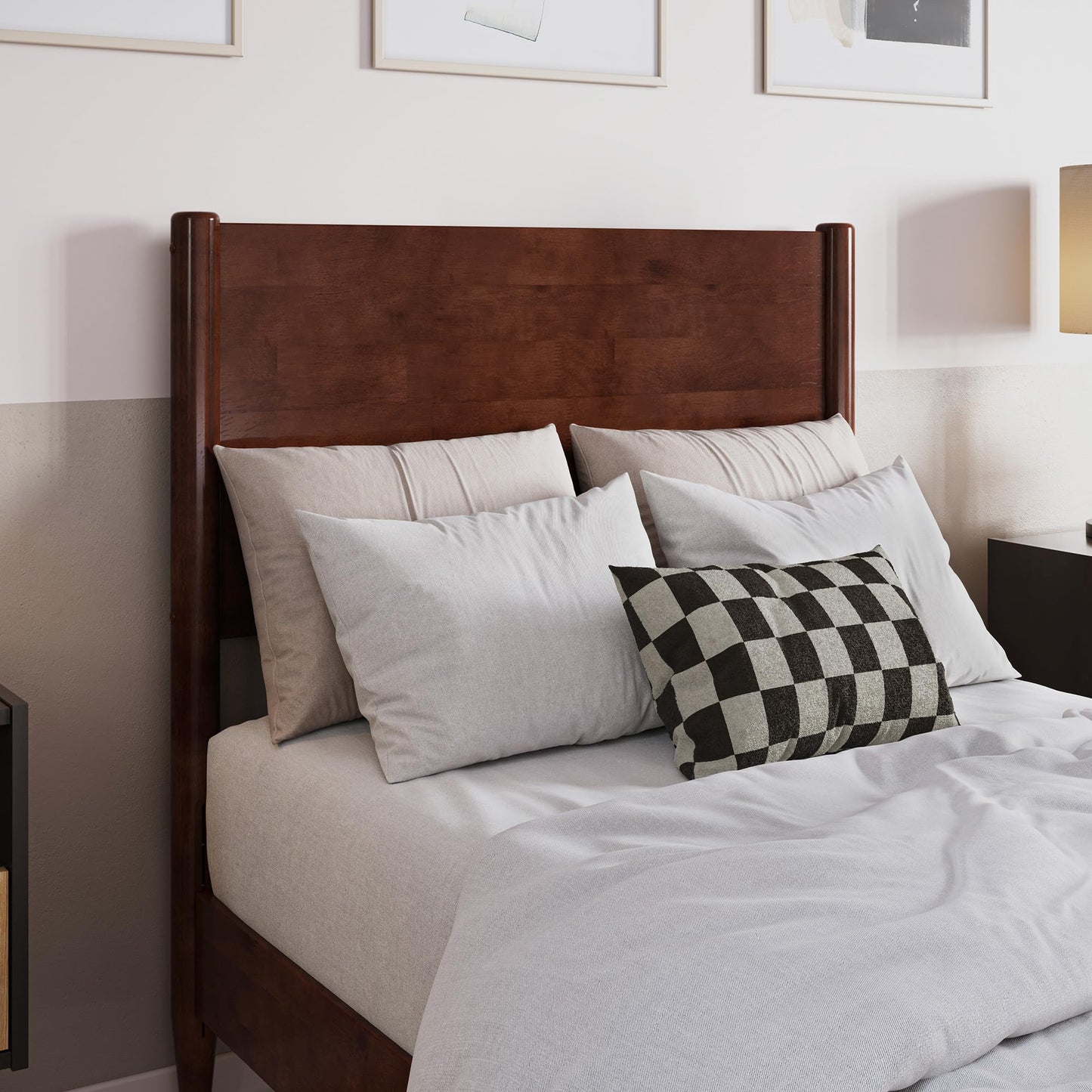 AFI, Pasadena Twin XL Solid Wood Low Profile Platform Bed, Walnut