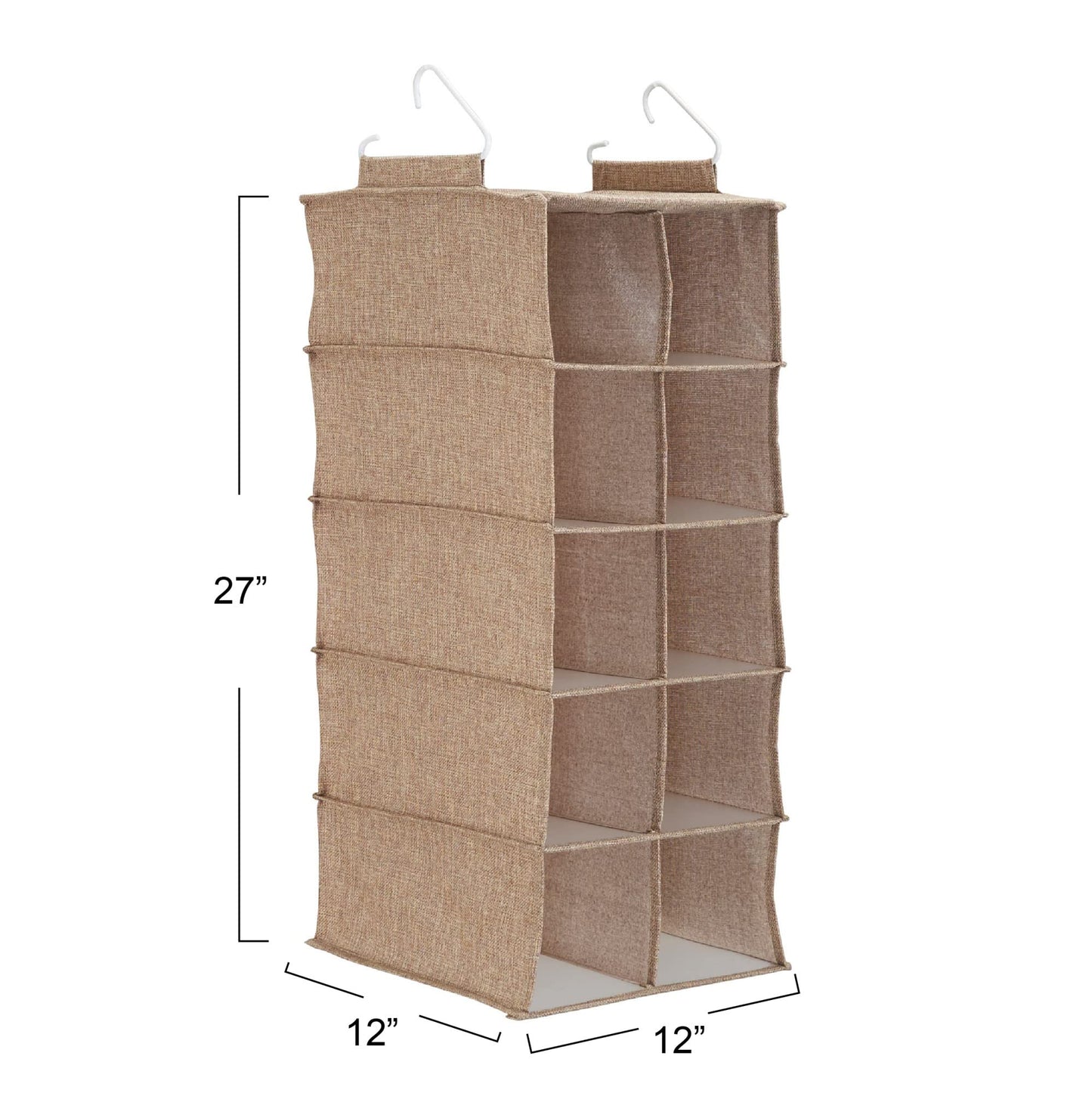 Household Essentials 10 Pocket Hanging Shoe Closet Organizer with Hooks