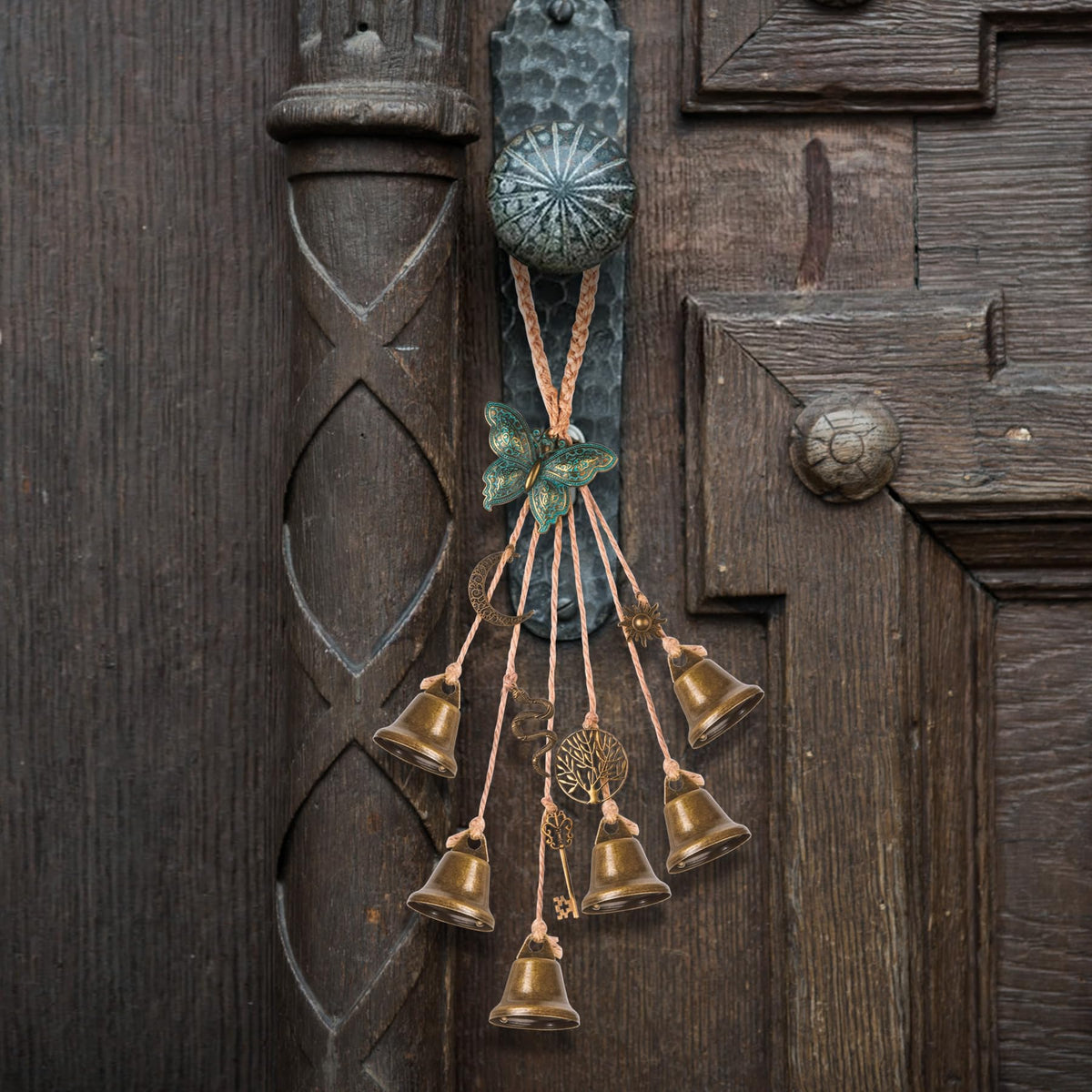 2PC Butterfly Witch Hanging Bells for Home Door Knob Protection