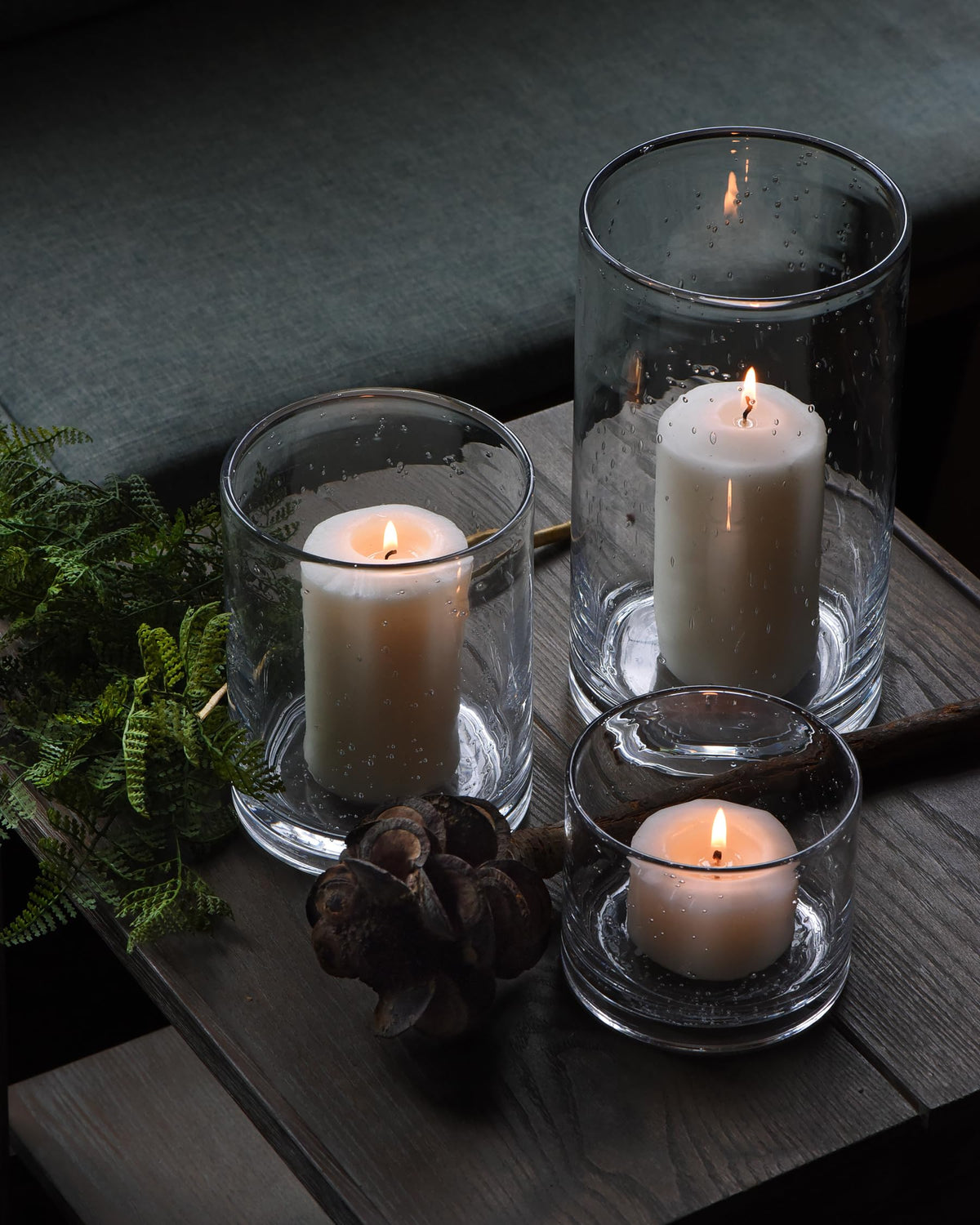 ARIAMOTION Hurricane Candle Holders Glass Cylinders Set of 3 (10" 7" 4")