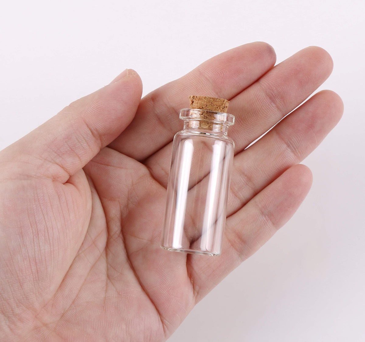 MaxMau 24PCS 10ml Glass Bottles Mini Vials with Cork Stoppers for DIY Decor