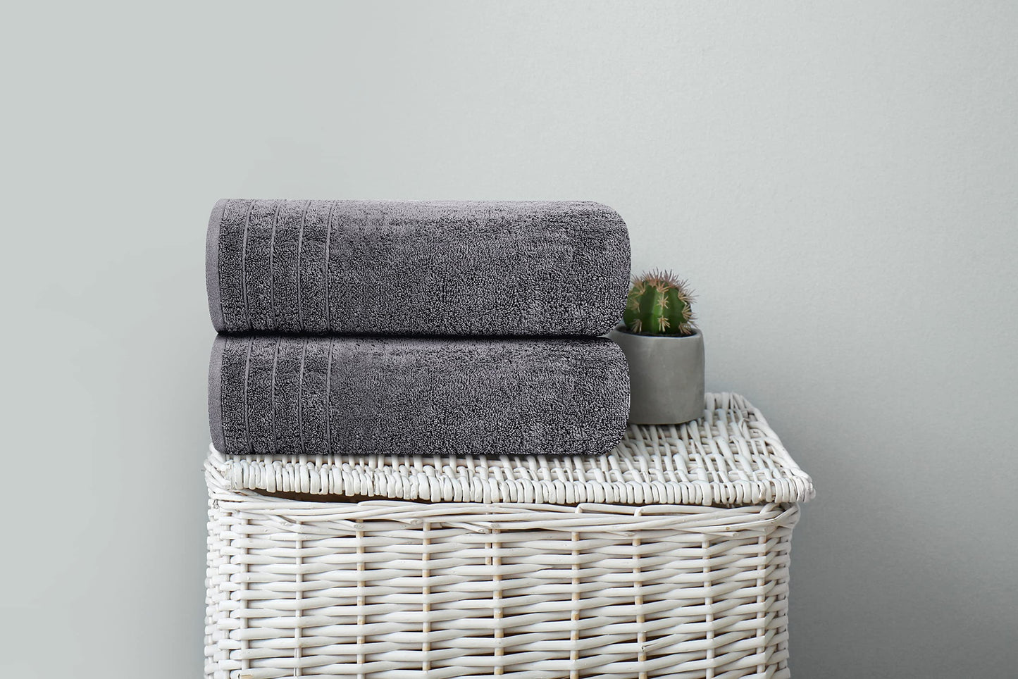 Tens Towels Pack of 4 Extra Large Bath Towels 30 x 60 Inches, 100% Cotton, Larger & Lighter Weight, Quicker to Dry, Super Soft and Absorbent, Perfect for Bathroom, Dark Grey