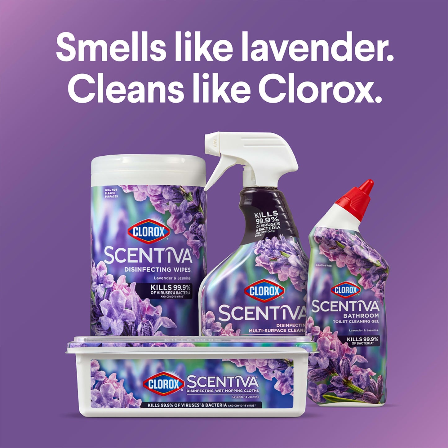 Clorox Scentiva Bathroom Toilet Cleaning Gel, Lavender and Jasmine, 24 Fluid Ounces (Pack of 2)