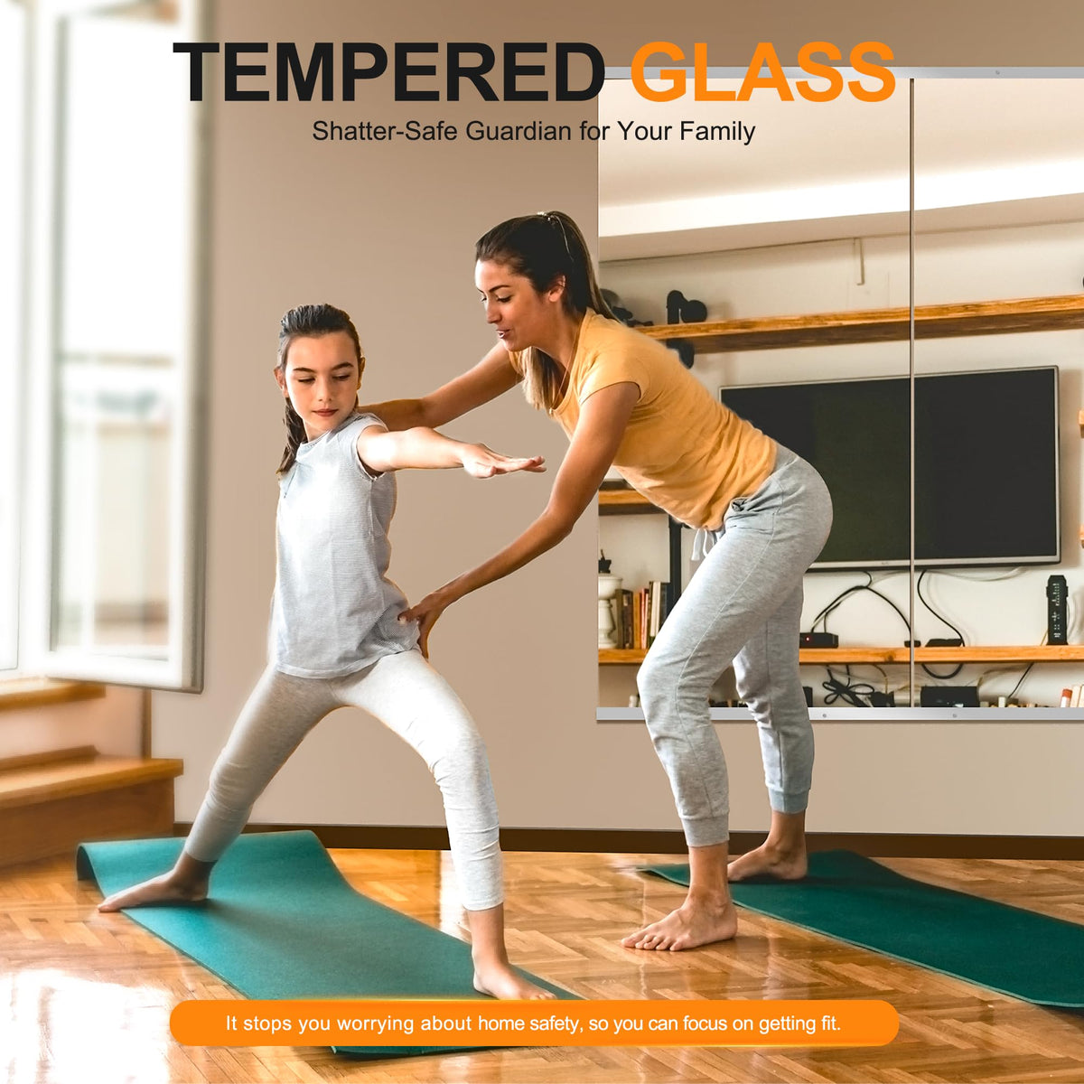 Delma Home Gym Mirror, 48"x24"x2PCS, Silver
