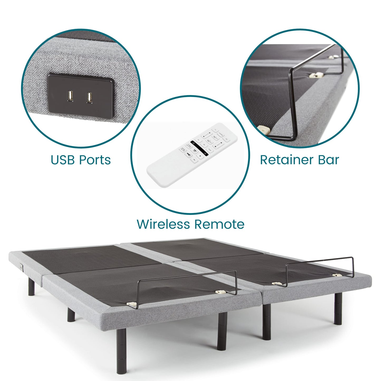 ERGO-Pedic, CoreLift + Massage Comfort Lounger, Adjustable Bed Base with Zero Gravity and Anti-Snore, Cal King