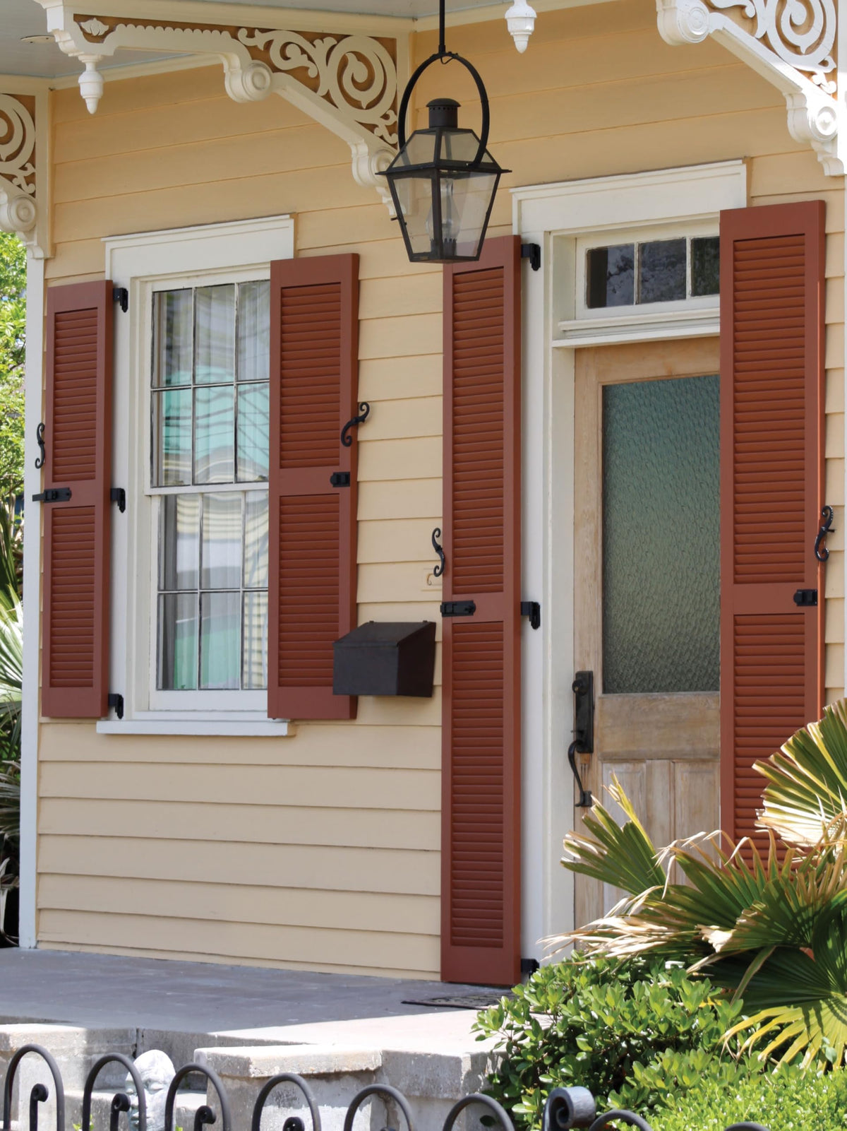 Mid America Open Louver Vinyl Shutters 14.5 x 55 Inch (1 Pair) 028 Forest Green with Mounting Hardware