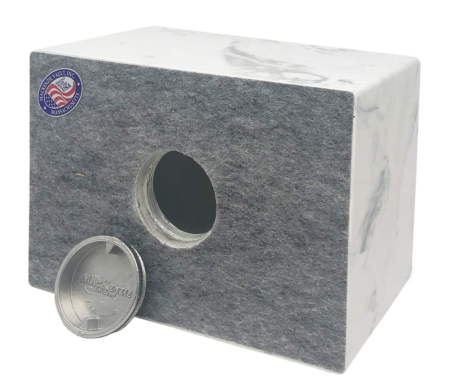 Custom Engraved Mackenzie Urn Vault - Up to Three Line of Custom Engraving Included. Six Different Custom Fonts to Choose from. Cultured Marble Adult Full Size urn. Carrera Color