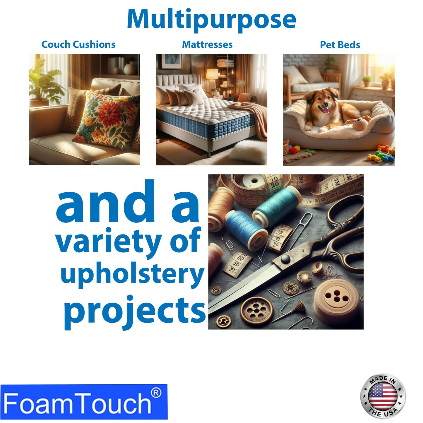 FoamTouch 2" Height x 30" Width x 80" Length Camper/RV bunk Mattress with Gel Memory Foam -No Cover