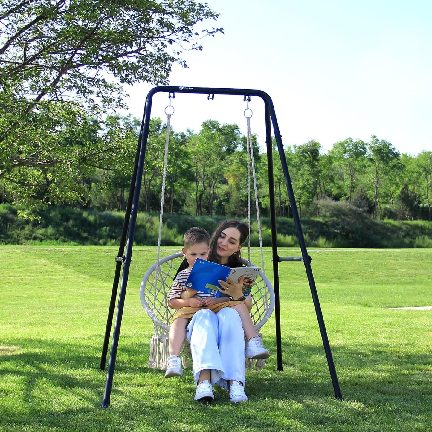 G TALECO GEAR Hammock Chair Stand,Heavy-Duty Steel 300LBS Multi-Use Hammock Stand for Outdoor Indoor, Swing Chair not Include (Black)