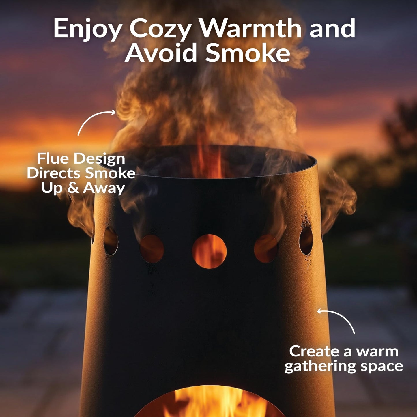 Sunnydaze Santa Fe 50-Inch Chiminea Outdoor Fire Pit - Wood-Burning Chiminea Outdoor Fireplace with Wood Grate - Black