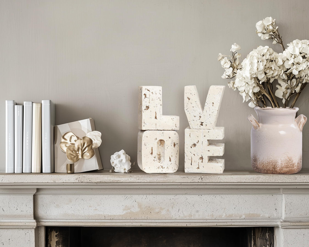 Book Ends Decorative with Love Design,Small Farmhouse Heavy Duty Bookends
