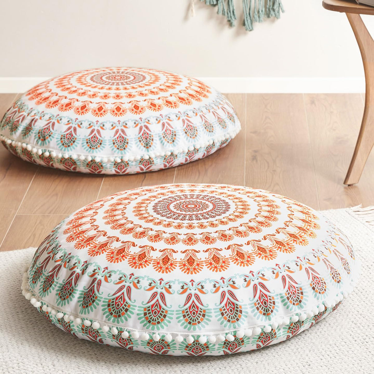 Codi Floor Pillows 2 Pack, Large Meditation Cushions for Adults, 32-inch