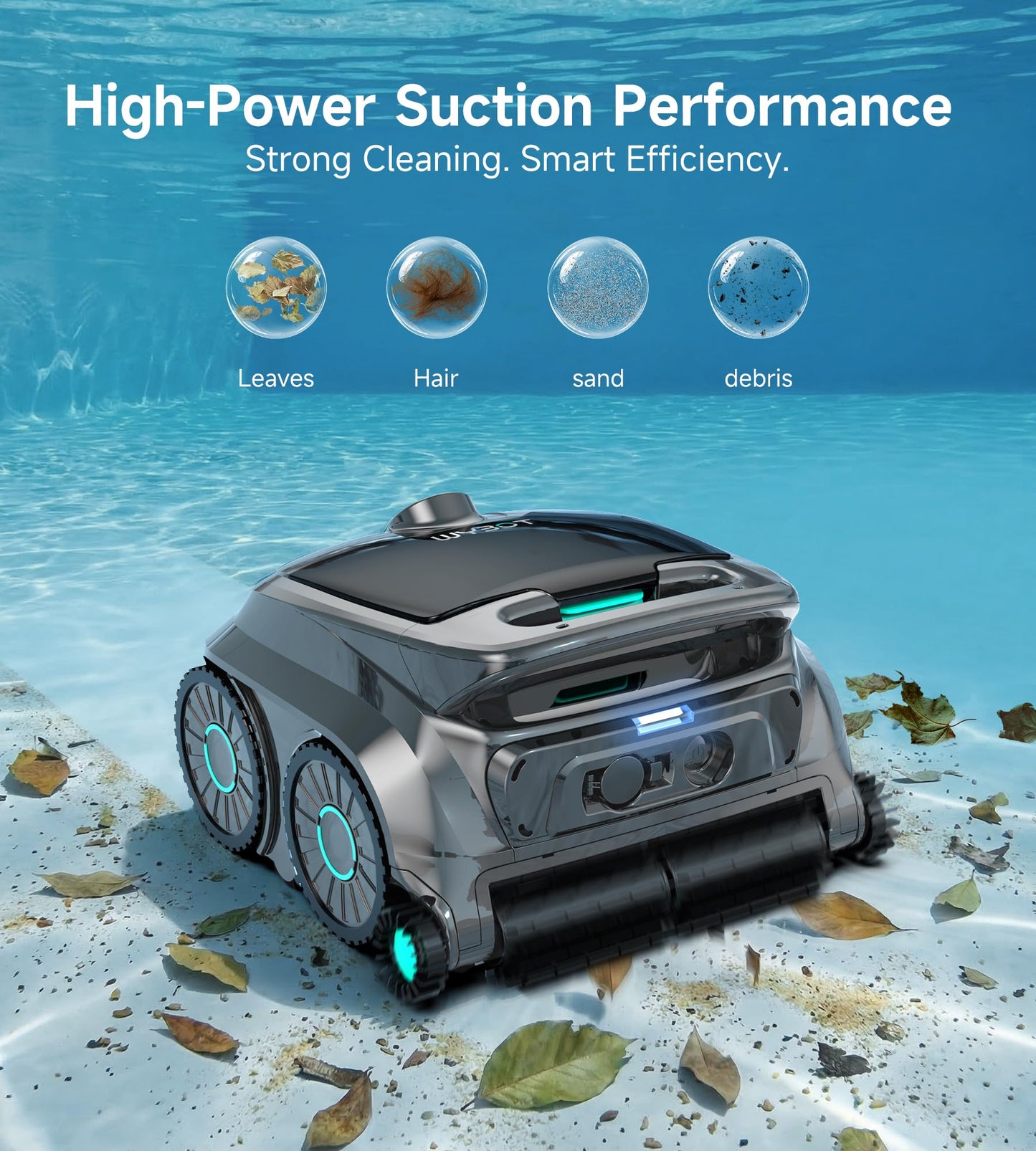 (2026 NEW) WYBOT B1 Cordless Robotic Pool Vacuum for Inground Pools, Six-Roller Brush 4-in-1 Smart Pool Cleaner, Edge Cleaning High Obstacle Crossing, Lightweight, App Navigation