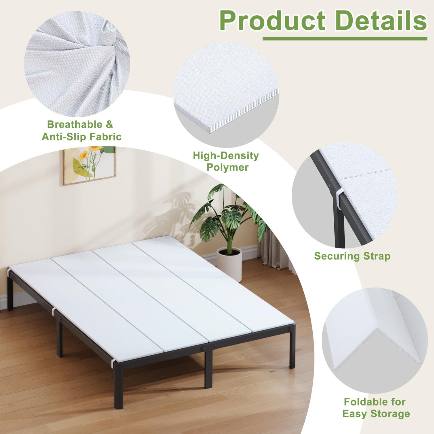 Yicensen Twin Bunkie Board, High Density Bunkie Board Twin, White