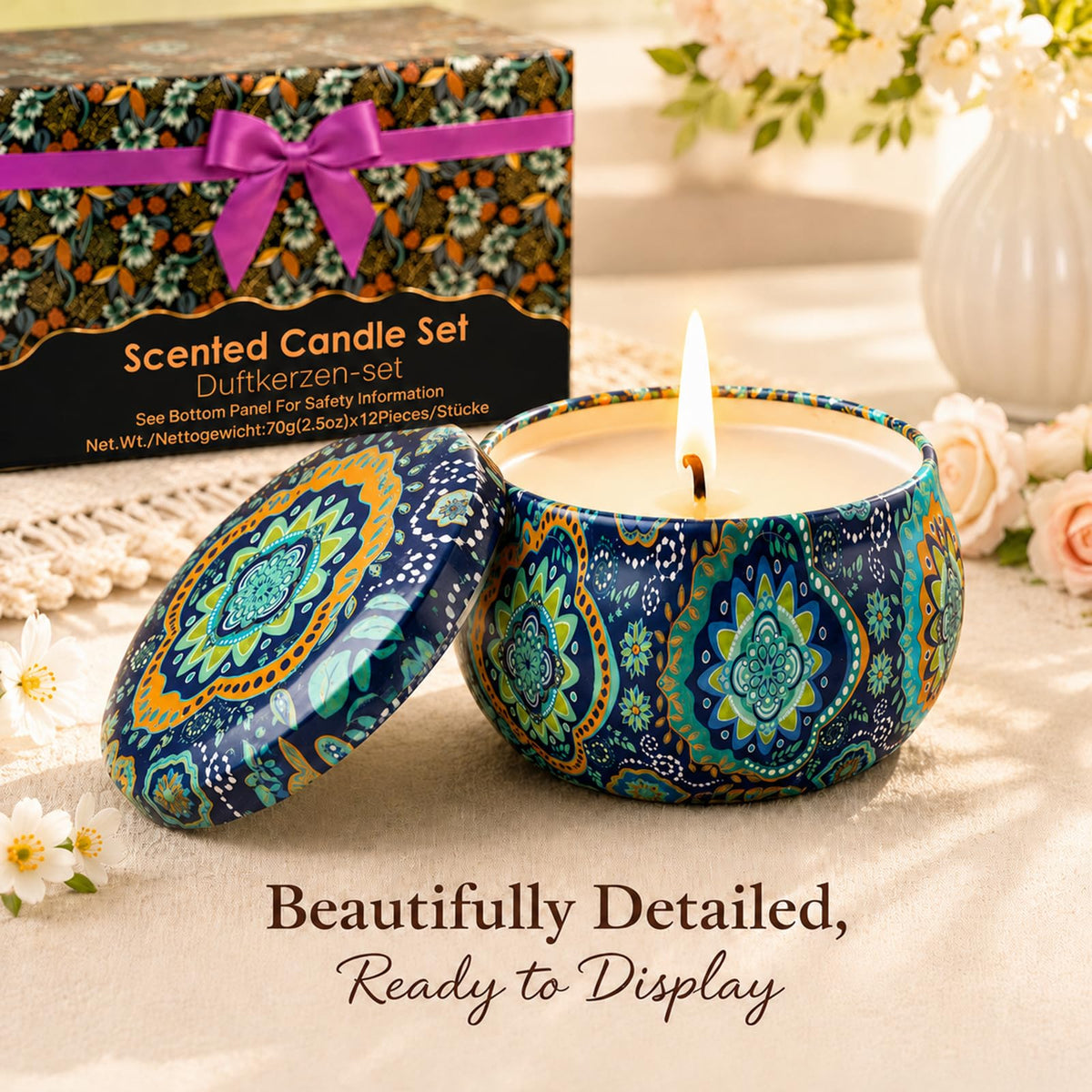 Scented Candles Gift Set, 12 Pack Travel Tin Candle Set, Gifts for Women