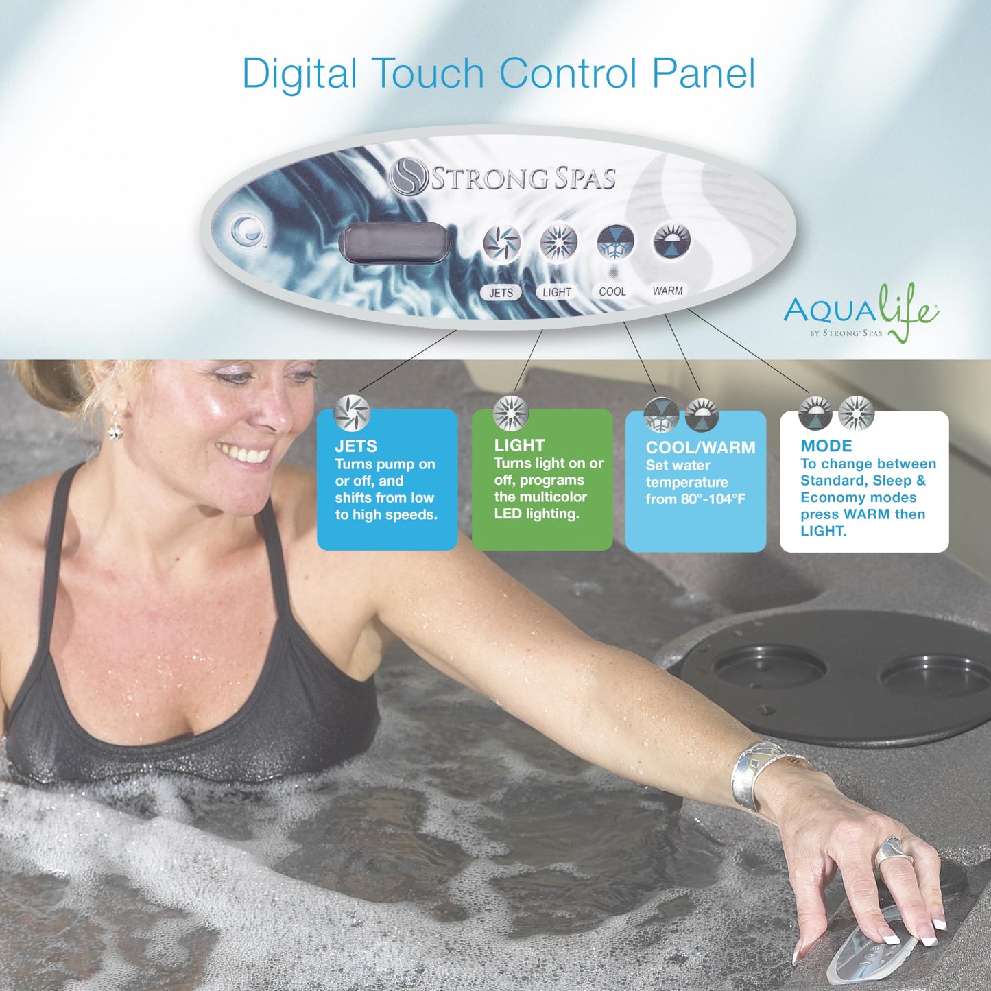 Aqualife Current Outdoor Hot Tub, Free Extras, Fits 4-Adults, Plug and Play Spa, Free Cover Included
