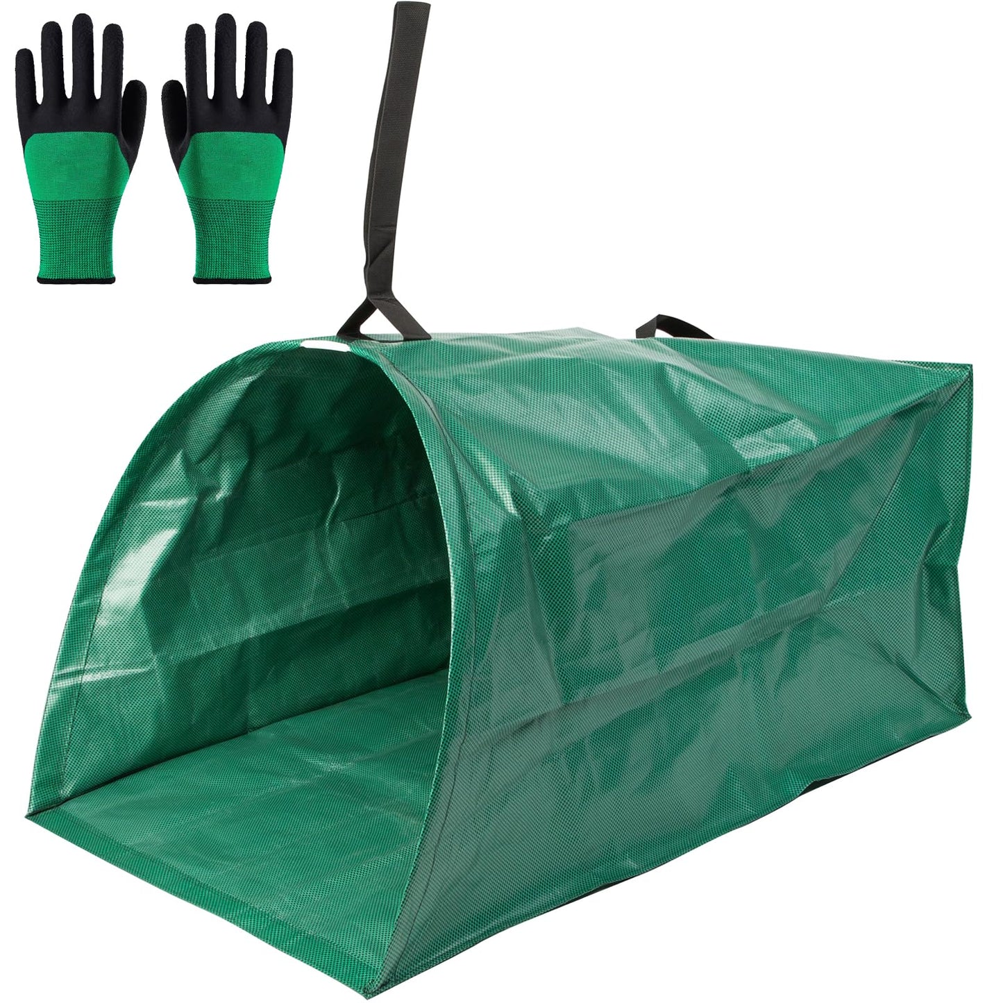 NIGOOLATA 72 Gallon Large Leaf Collector, Foldable Reusable Yard Waste Bags, Heavy Duty Dustpan Type Garden Leaf Bags with Gloves