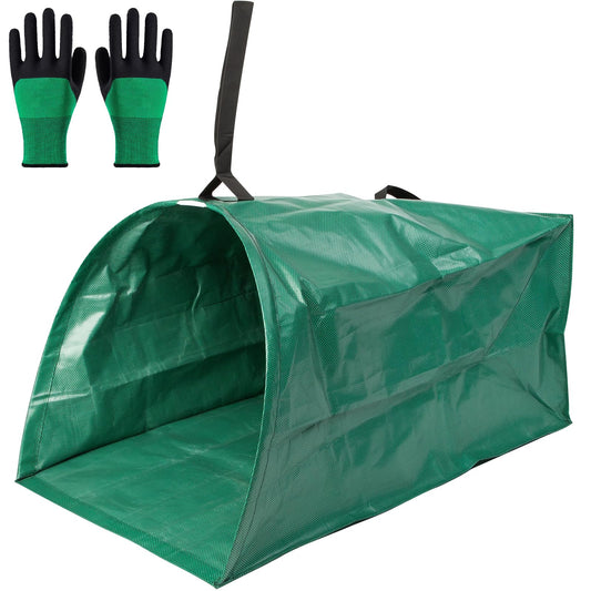 NIGOOLATA 72 Gallon Large Leaf Collector, Foldable Reusable Yard Waste Bags, Heavy Duty Dustpan Type Garden Leaf Bags with Gloves