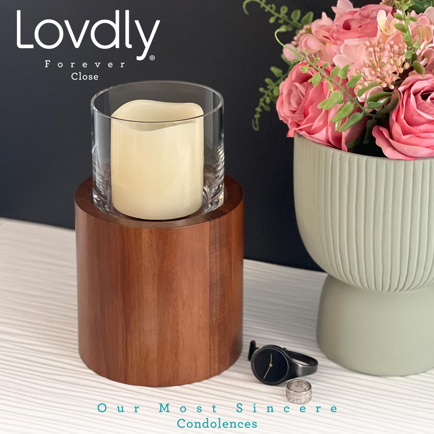 Lovdly Cremation Urn for Human Ashes | Keepsake Urns for Cremation Ashes | Decorative Urn Made from Premium Wooden Base with Glass Top & Flameless LED… (Wood, Medium Acacia)