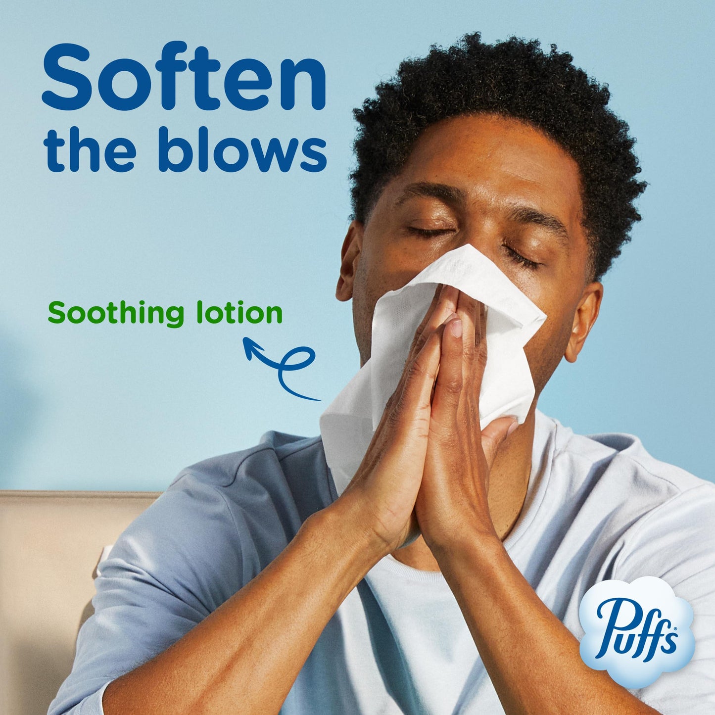 Puffs Facial Tissues Plus Lotion, 8 Family Rectangle Boxes, 124 Facial Tissues per Box, Allergies and Colds (Packaging May Vary)