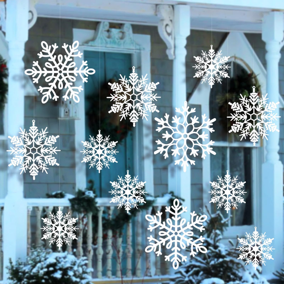 kockuu Large Christmas Hanging Snowflakes Decorations Outdoor for Tree