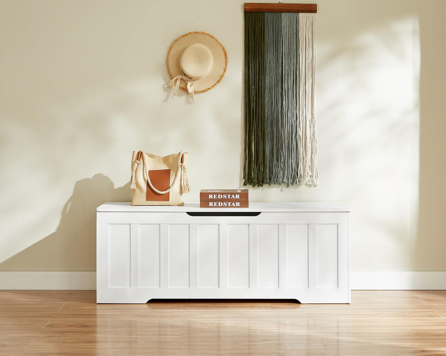 VANKILEY 51.2" Storage Chest Extra Large,Wooden Storage Bench,White