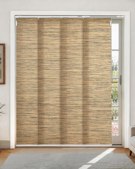 Lazblinds Woven Texture Paper Vertical Blinds, SleekLoom Khaki