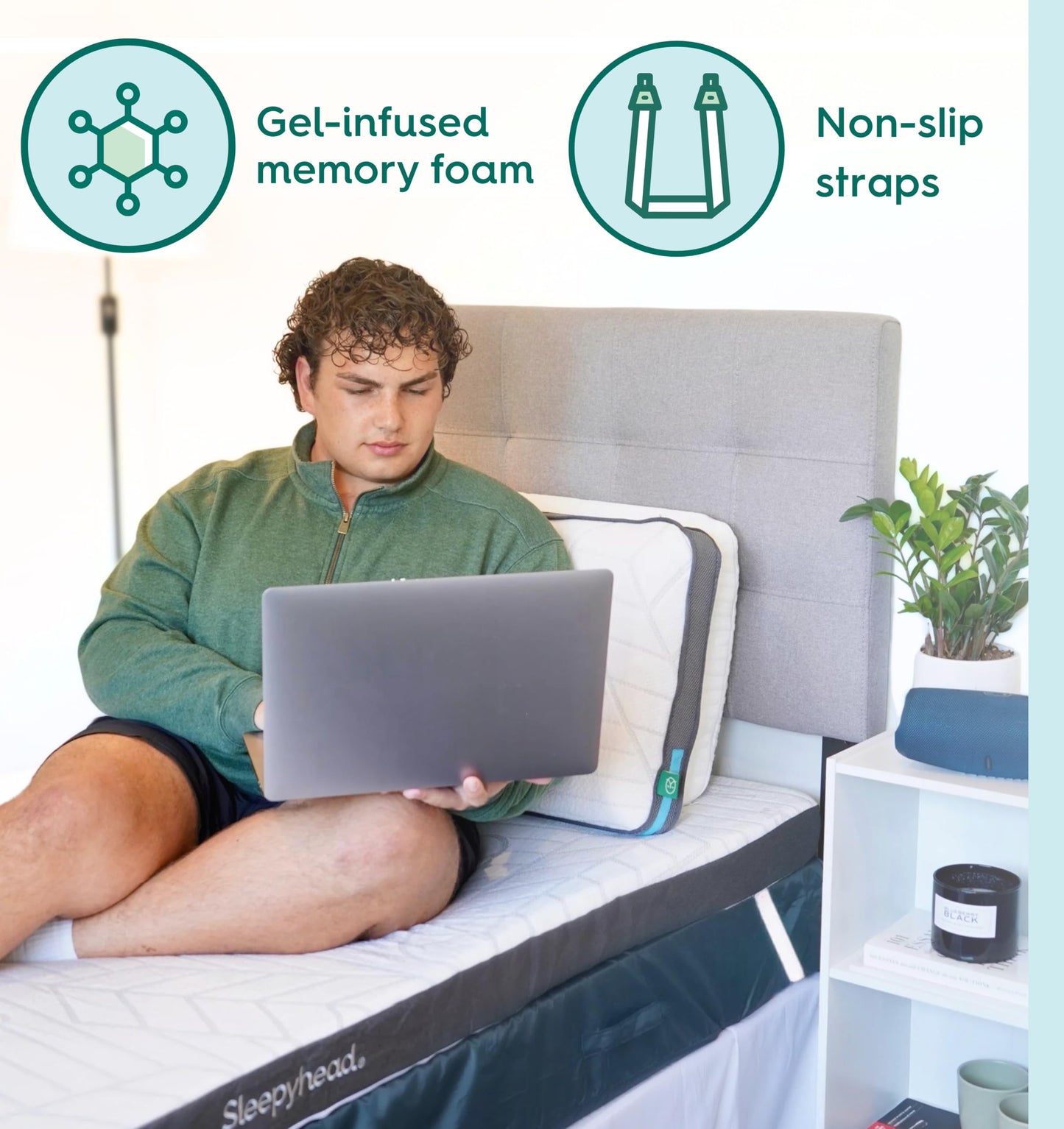 Sleepyhead Full XL 3 Inch Mattress Topper for College Dorm Beds, Cooling Gel Memory Foam, Pressure-Relieving Comfort, Removable Washable Cover, CertiPUR-US® Certified (XL Full 3")