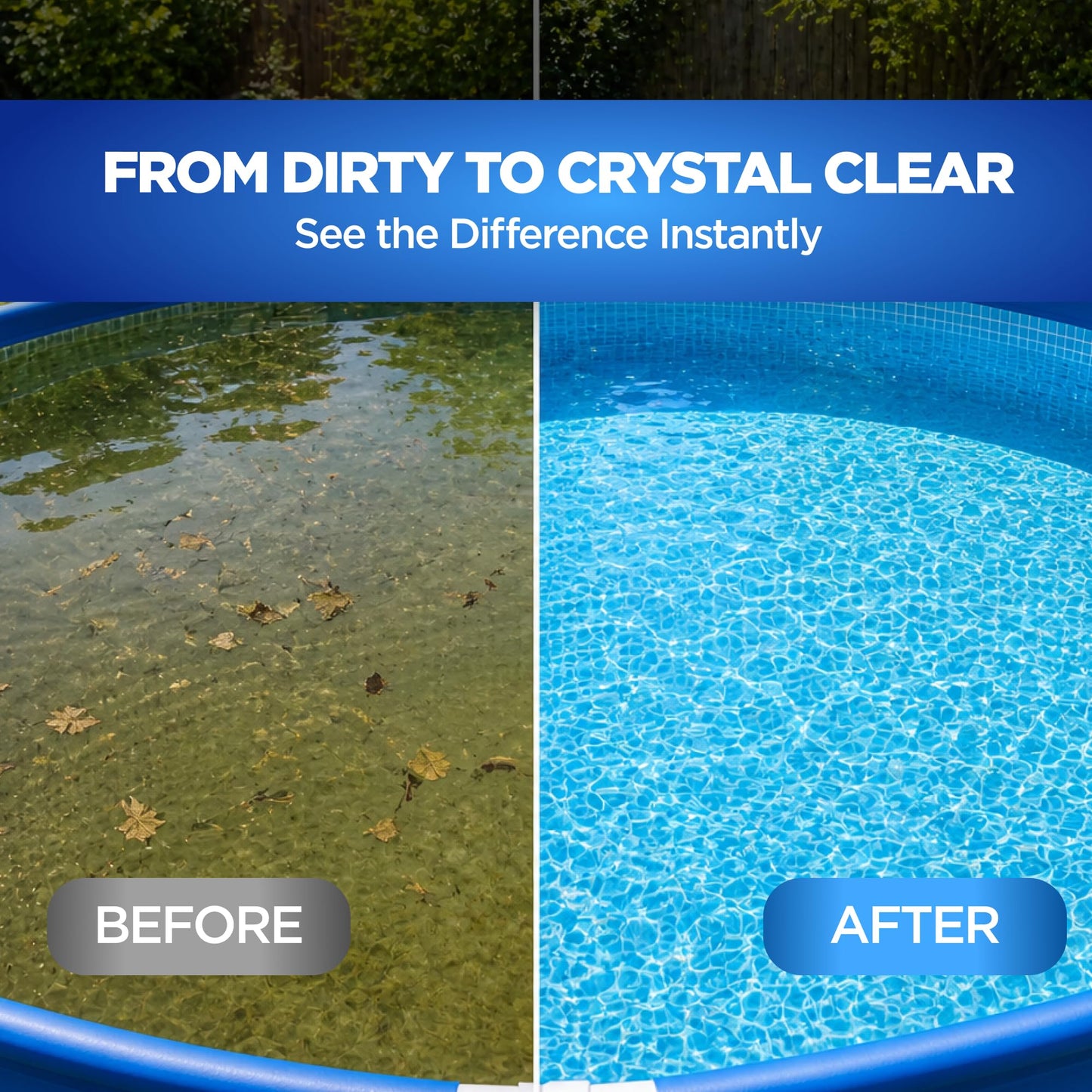 FibroPool Above Ground Pool Maintenance Kit – Telescoping Pole, Leaf Skimmer Net, Vacuum Head, Pool Brush, Floating Chlorinator & Test Strips – Easy Clean Kit for Inflatable & Soft-Sided Pools