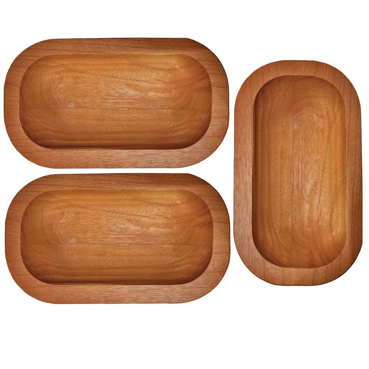 Phinicco 3 Pack 9.7in 20oz Wooden Dough Bowls for Candle Making Rustic Wooden Bowl Lightweight Candle Holder Empty Decorative Bowl (wicks included)