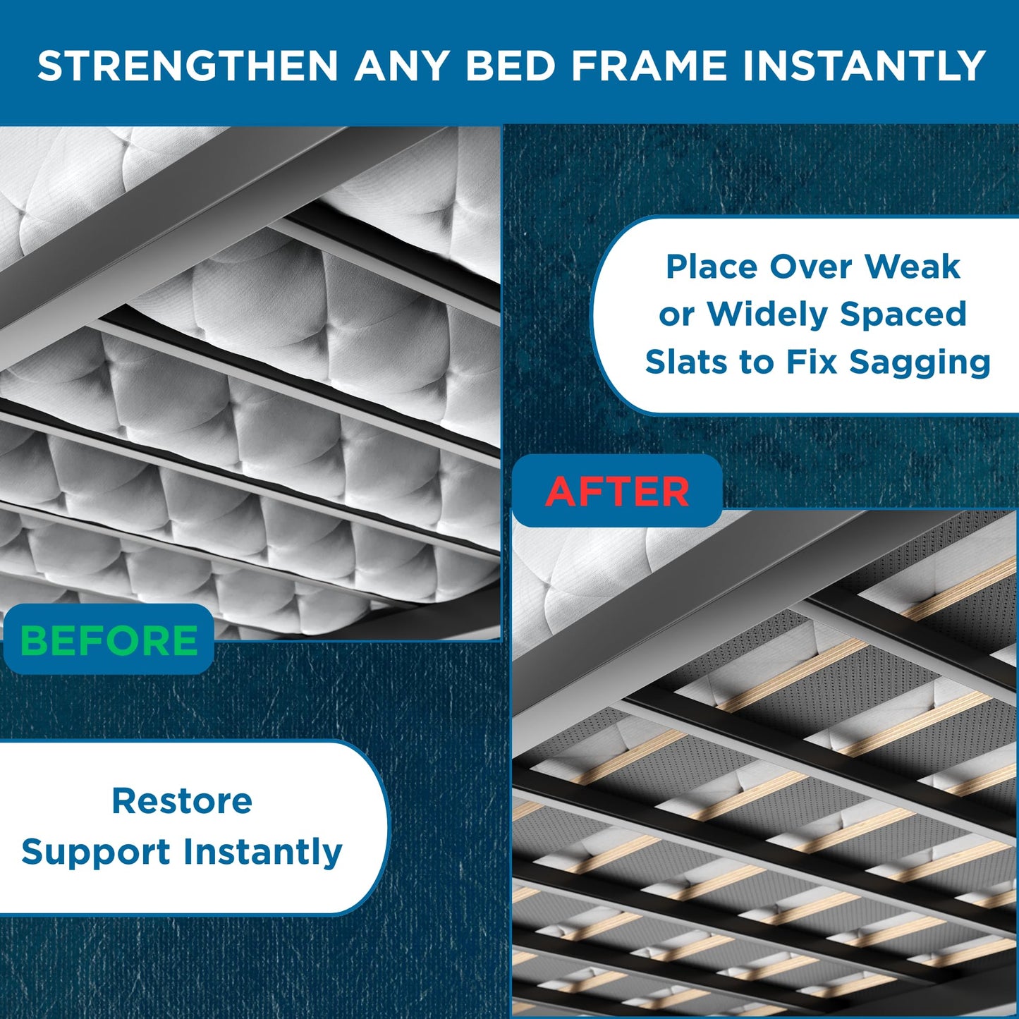 Meliusly SlatSure King Size Bunkie Board – Heavy Duty Vertical Bed Slats & Foldable Wooden Support Board for Sagging Mattress or Platform Bed Frame, Box Spring Alternative and Replacement