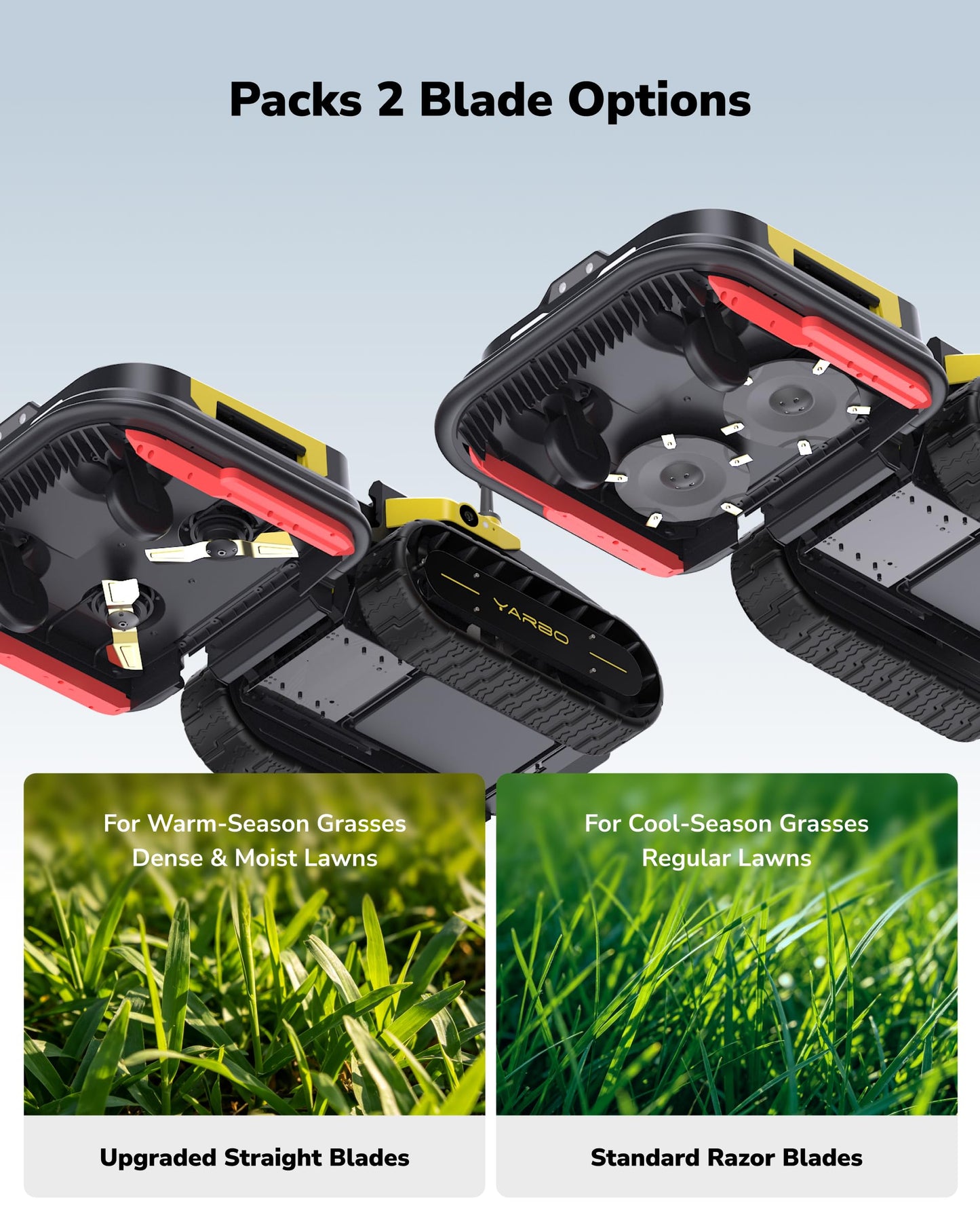 YARBO Robot Lawn Mower Pro with Modular Design for Large Yard up to 6 Acres, Perimeter Wire Free APP Control Robotic Lawnmower with 0.8"-4.0" Cutting Height, AI Vision & RTK for Navigation