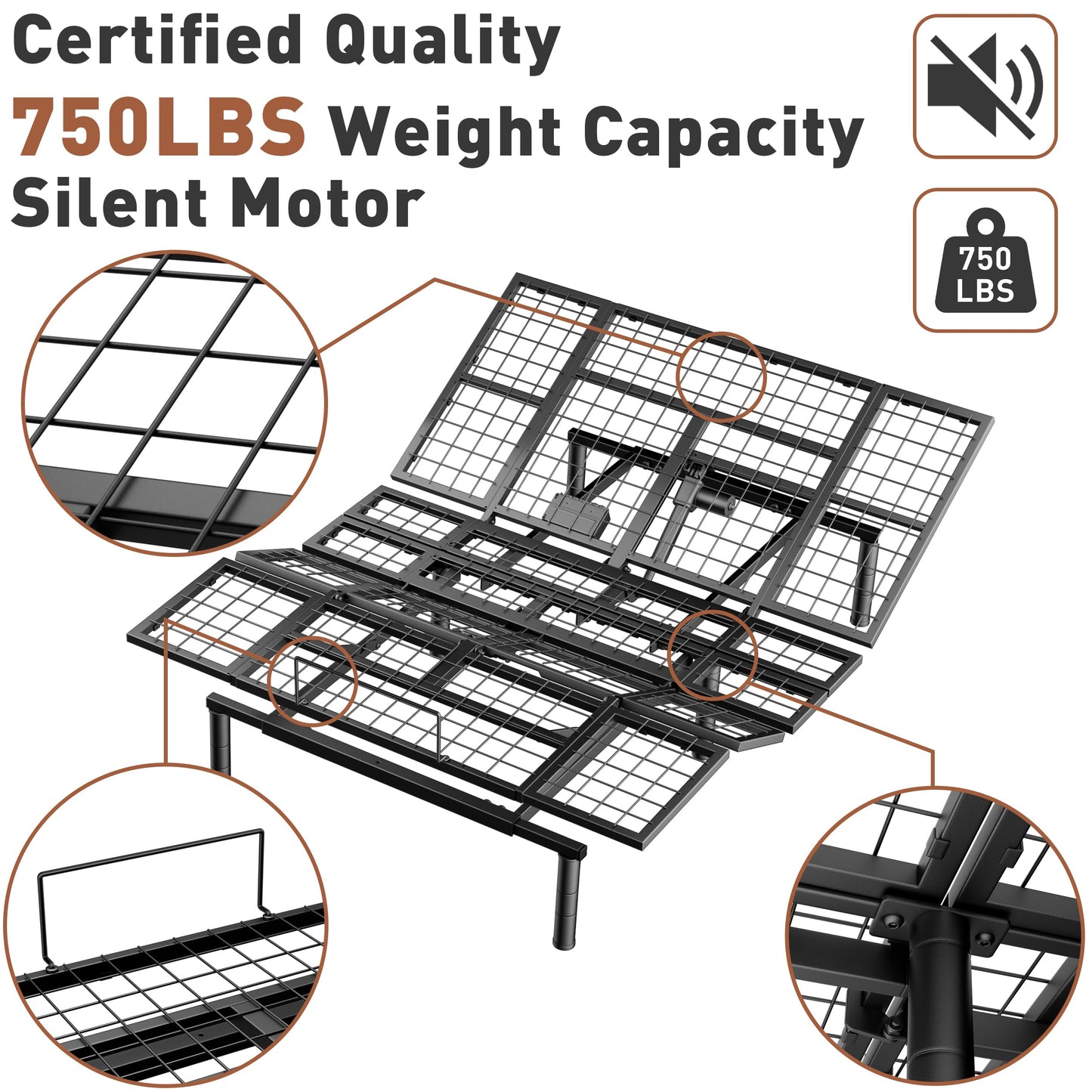 Zhumeiling Twin XL Adjustable Bed Base Quiet Motor Zero Gravity Anti-Snore