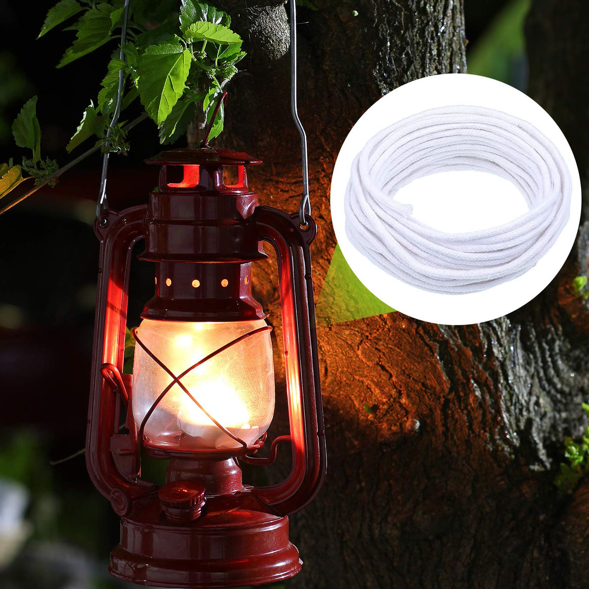Nuanchu 29.5 Feet Oil Lamp Wicks, 0.1 Inch Cotton Round Replacement Wick