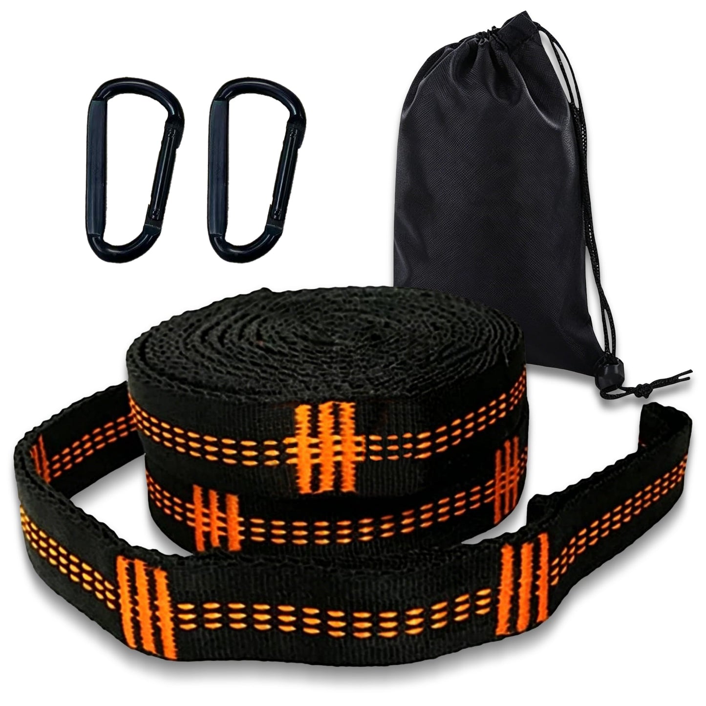 2pcs Hammock Straps with Carabiners, 2m/78.7inch Long & 7 Adjustable Loops Total- Quick & Easy Setup for Hammock,Swing. Extra Strong, Lightweight & Tree Friendly.