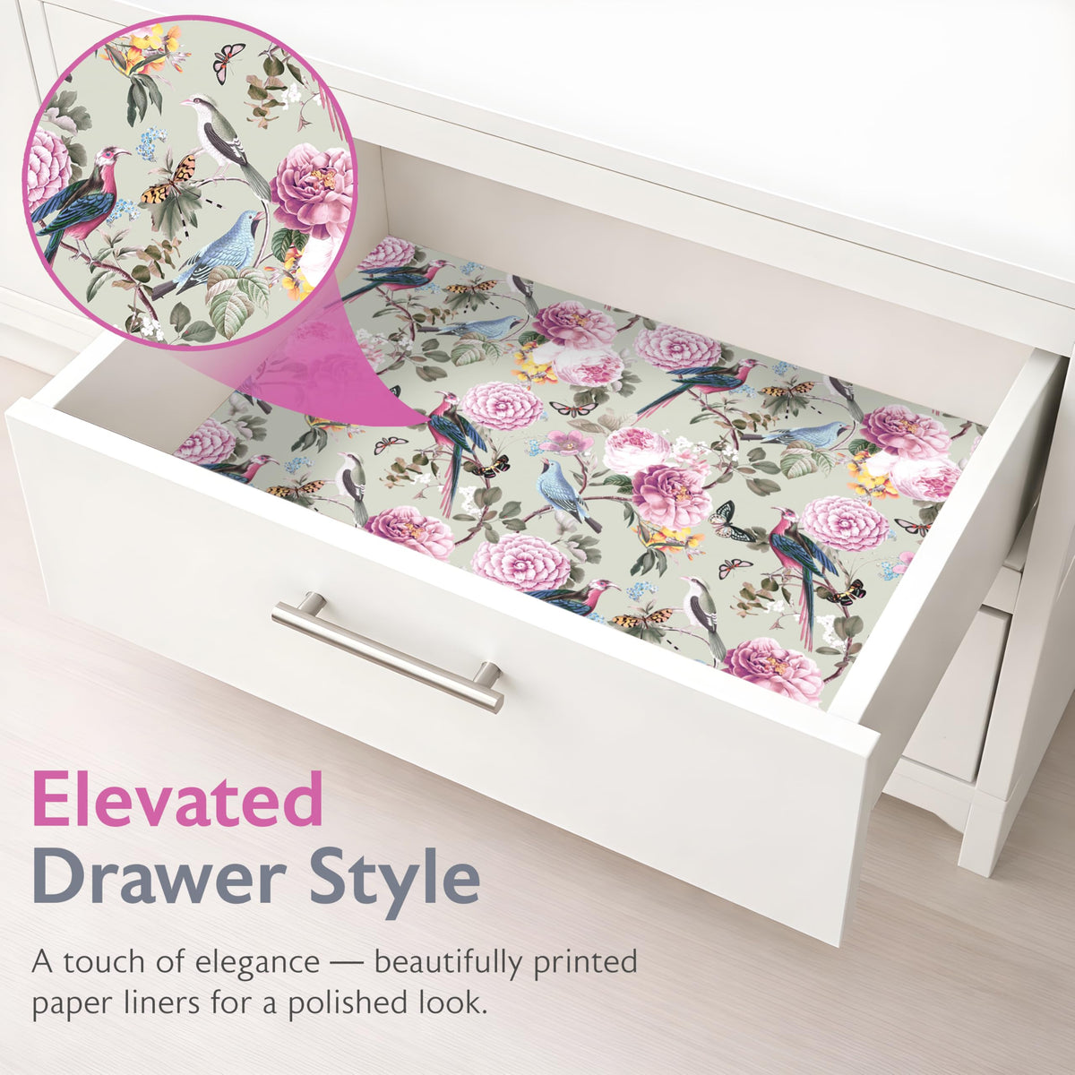 Merriton Scented Drawer Liners for Dresser, 6 Large Sheets 22 x 16 in - Non Adhesive Drawer Paper Liner & Scented Shelf Liner for Bedroom Dresser Drawers, Linen Closet - Gift Box (Royal Bloom)
