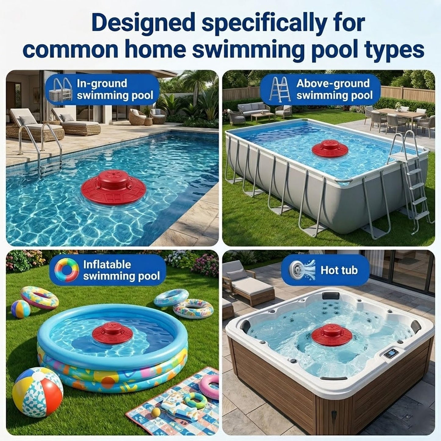 Pool Alarm for Inground & Above Ground Pools, 110dB Ultra-Loud Water Motion Sensor with Indoor Receiver - Adjustable Sensitivity, Weatherproof UV Resistant, Backyard Child & Pet Safety
