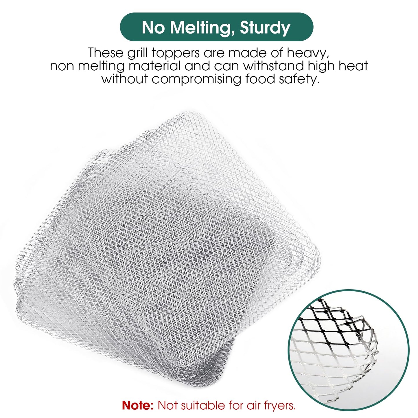aglehome Grill Topper, Grill BBQ Disposable Grill Toppers, 10 Pack Grill Topper for Outdoor Grill Disposable Grilling Liners Prevent Food from Falling Through Grill Grates - 15.3x12 Inch